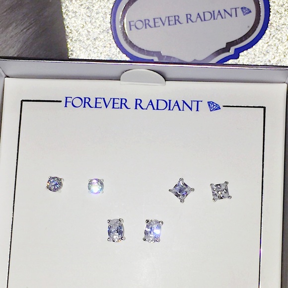 Forever Radiant SS925 3prs AA+ CZ Diamond Earrings - Picture 6 of 8